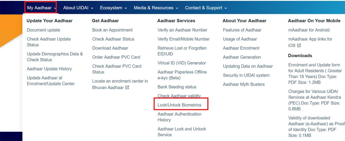 Aadhar Card Lock Unlock Kaise Kare 2024 : आधार लॉक या अनलॉक करे 5 मिनट में  ?