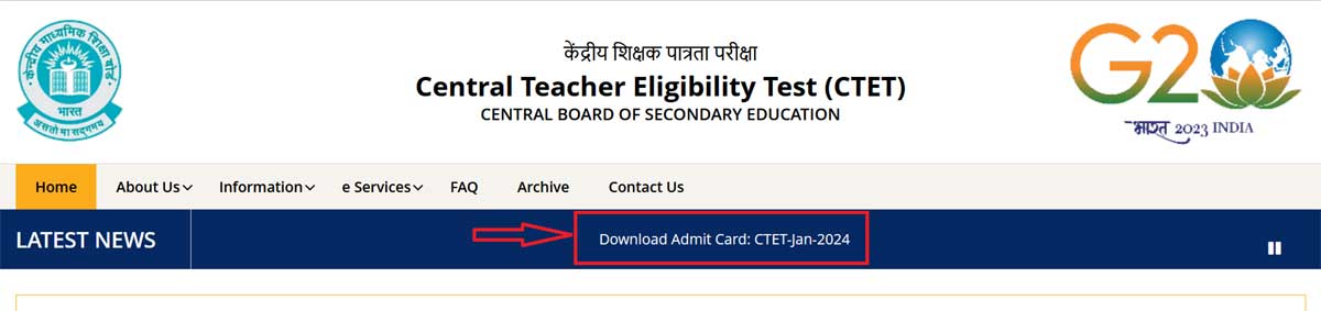 Download Admit Card: CTET-Jan-2024
