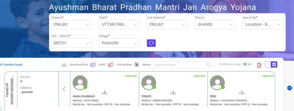 Ayushman Card List Uttar Pradesh